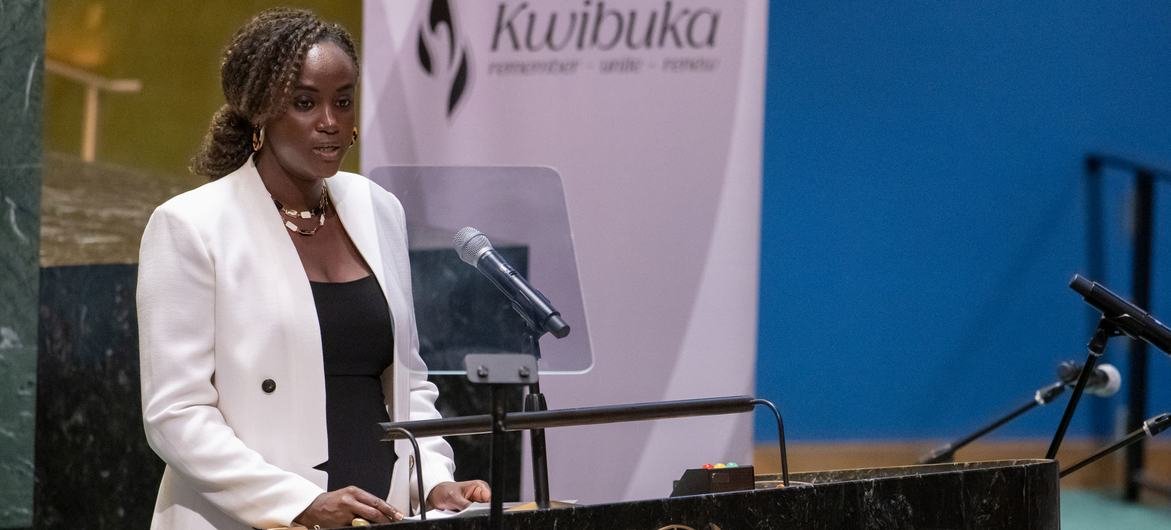 O sobrevivente Germaine Tuyisenge Müller, pesquisador global de saúde, autor e educador, aborda a 31ª marca do genocídio de 1994 contra o Tutsi em Ruanda.